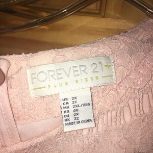 Forever 21 Plus Size Light Pink Lace Crop